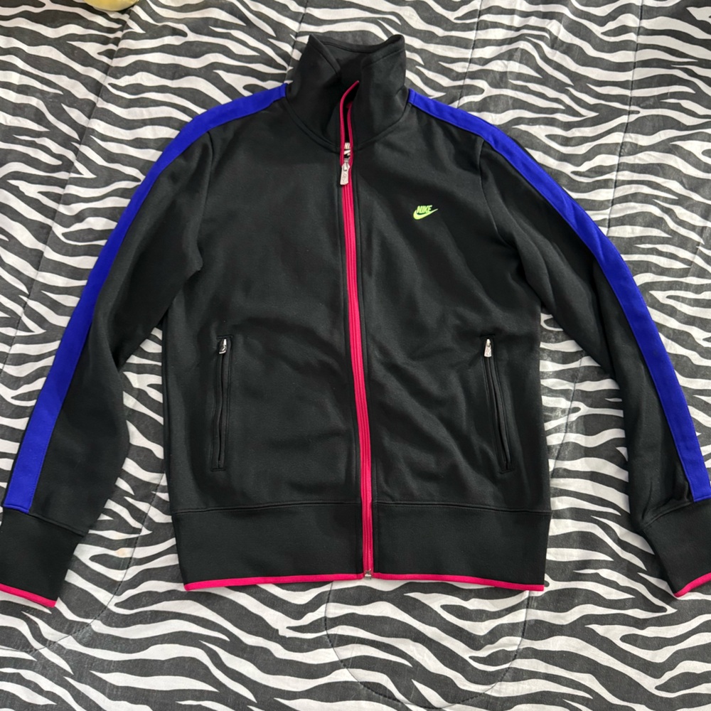 Nike Womens Vintage Zippered Black Jacket Size Large